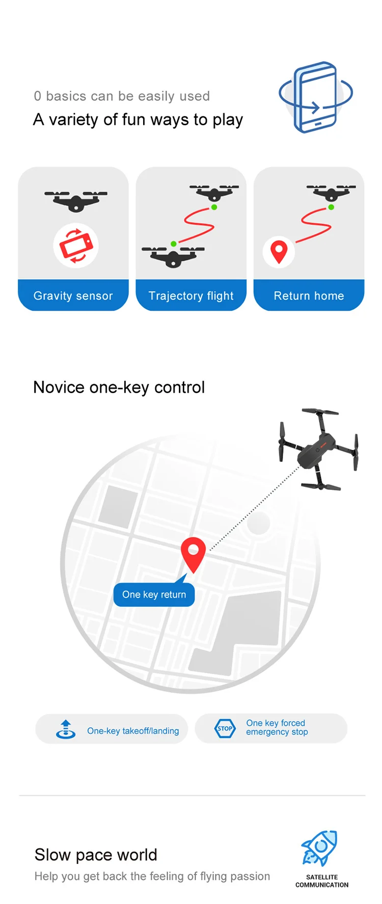 E88 Folding Drone Aerial Photos HD Quadrocopter Altitude Hold RC Aircraft with 4K Dual Cameras - Black-Cellmalls