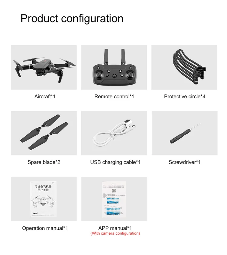 E88 Folding Drone Aerial Photos HD Quadrocopter Altitude Hold RC Aircraft with 4K Dual Cameras - Black-Cellmalls