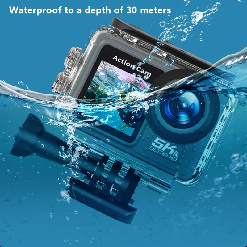 F300AAR-G Action Camera 24MP 5K Ultra HD 30m Waterproof Outdoor Sports Camera with Remote Control-Cellmalls