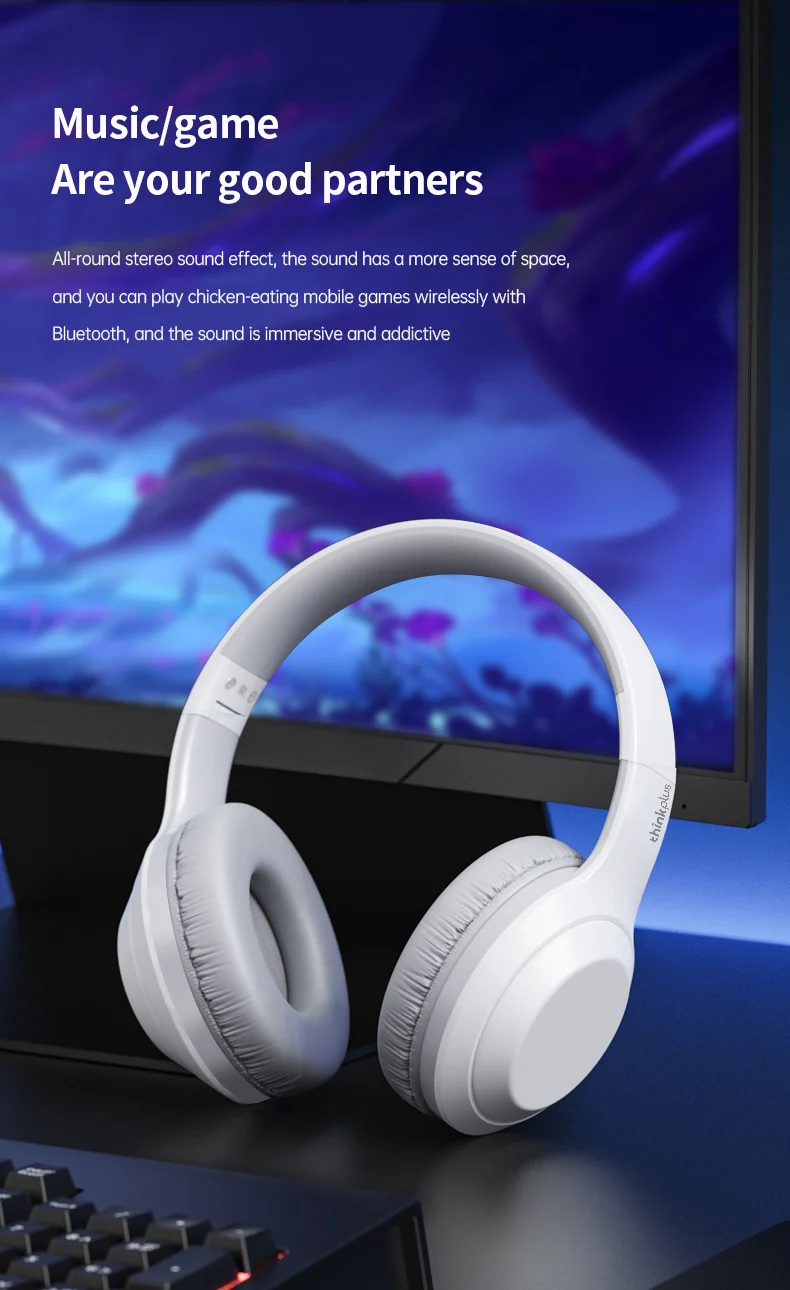 LENOVO Thinkplus TH10 TWS Stereo Headphone Bluetooth-compatible Earphones Over Ear Music Headset - Black-Cellmalls