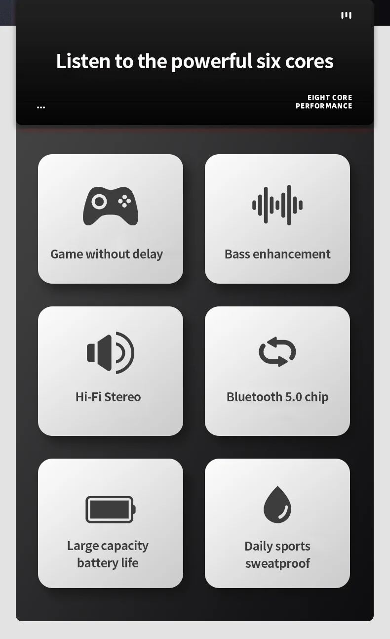 LENOVO Thinkplus TH10 TWS Stereo Headphone Bluetooth-compatible Earphones Over Ear Music Headset - Black-Cellmalls