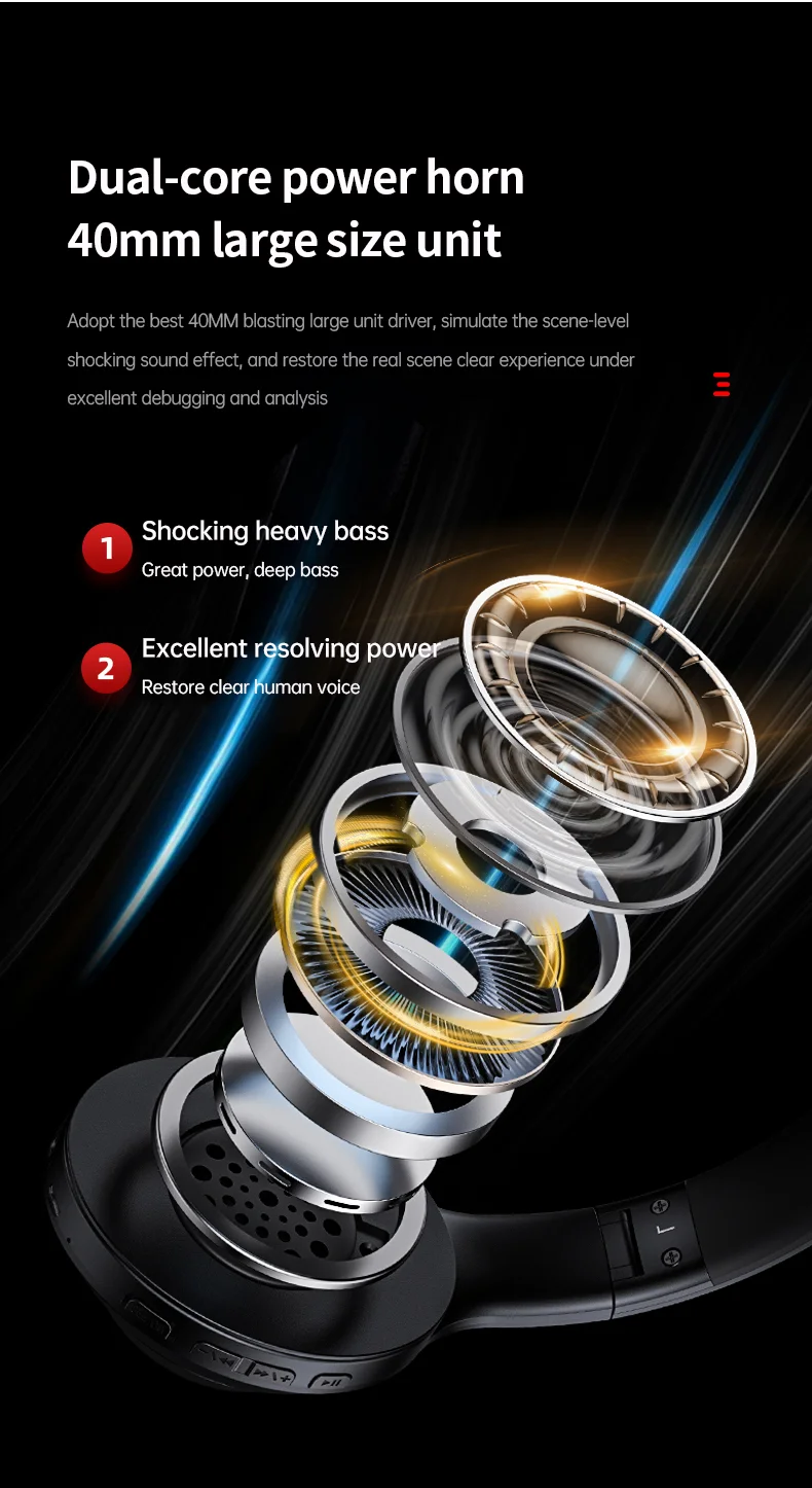 LENOVO Thinkplus TH10 TWS Stereo Headphone Bluetooth-compatible Earphones Over Ear Music Headset - Black-Cellmalls