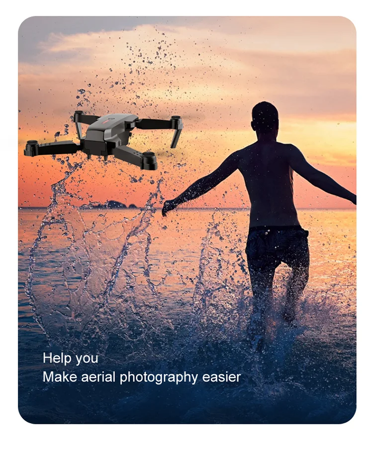 E88 Folding Drone Aerial Photos HD Quadrocopter Altitude Hold RC Aircraft with 4K Dual Cameras - Black-Cellmalls