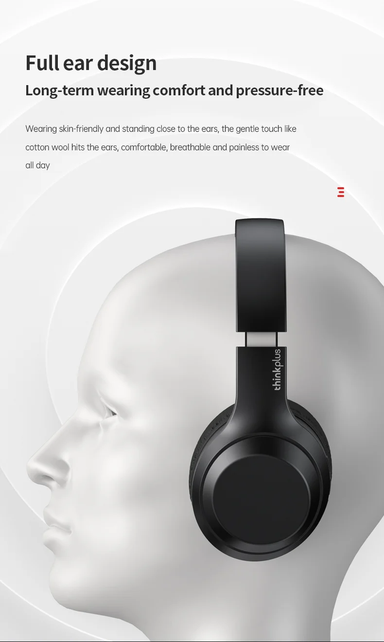 LENOVO Thinkplus TH10 TWS Stereo Headphone Bluetooth-compatible Earphones Over Ear Music Headset - Black-Cellmalls