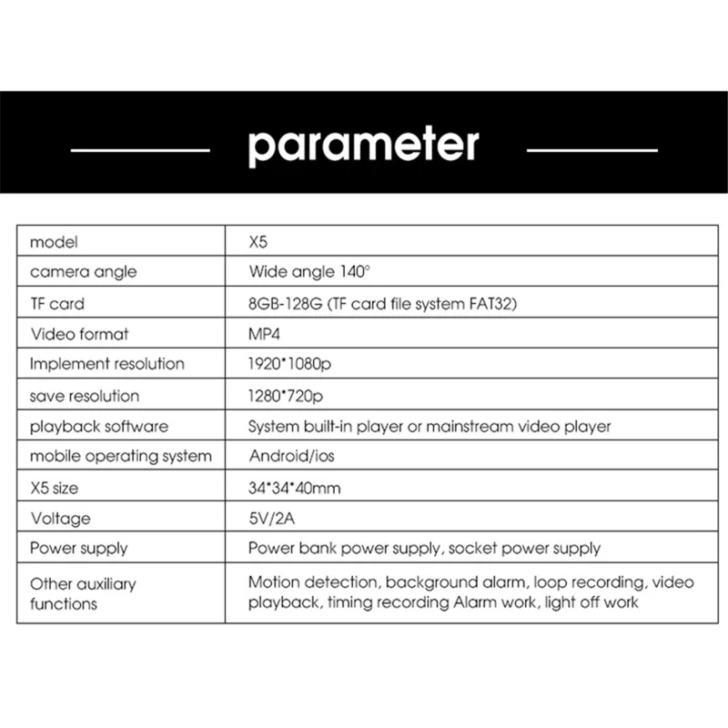 X5 Home Security WiFi Mini Camera 1080P AI Human Body Recognition HD Night Vision Camera-Cellmalls