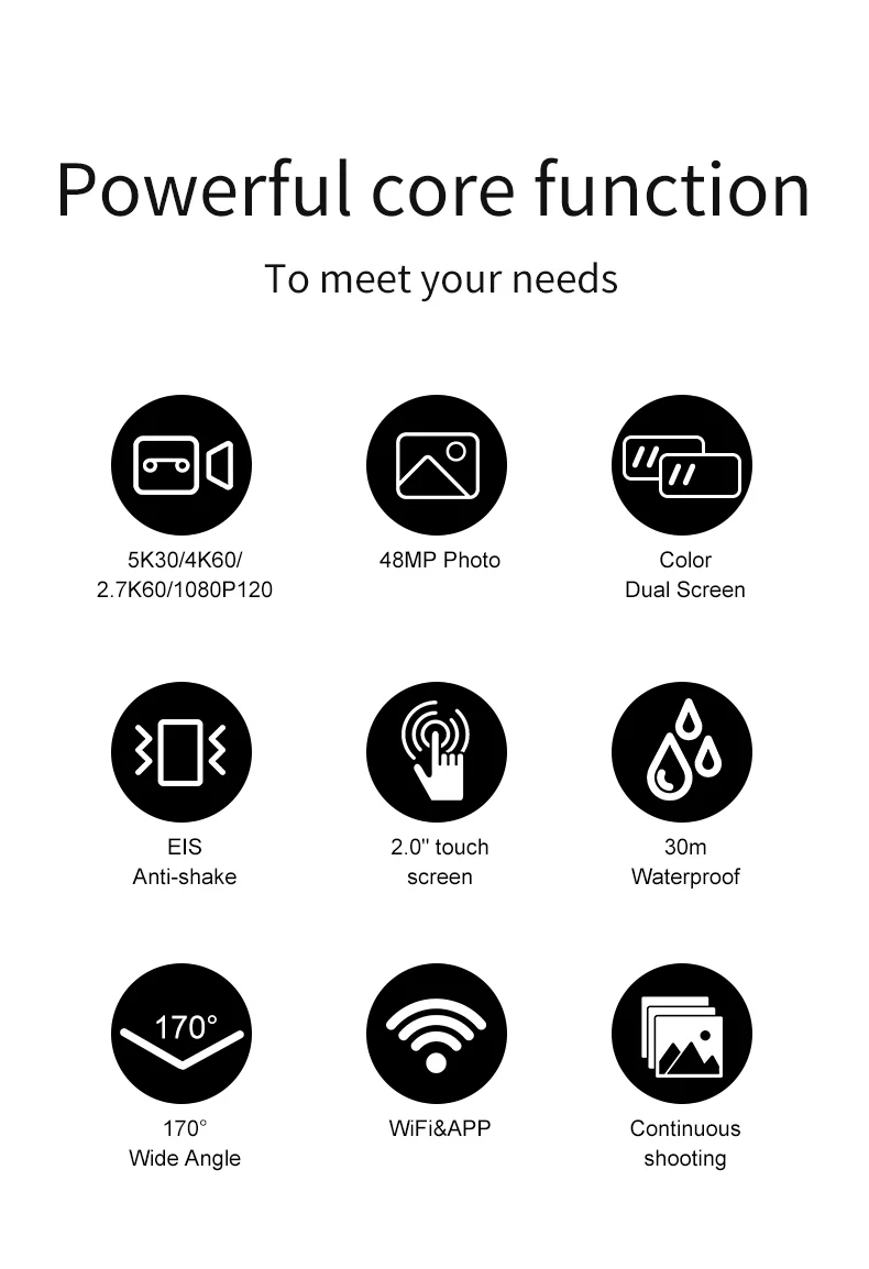 V5 5K WiFi EIS Anti-shake Action Camera 30m Waterproof Dual Screen Sports Camera-Cellmalls