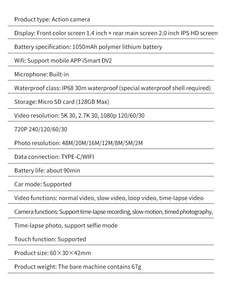 V5 5K WiFi EIS Anti-shake Action Camera 30m Waterproof Dual Screen Sports Camera-Cellmalls