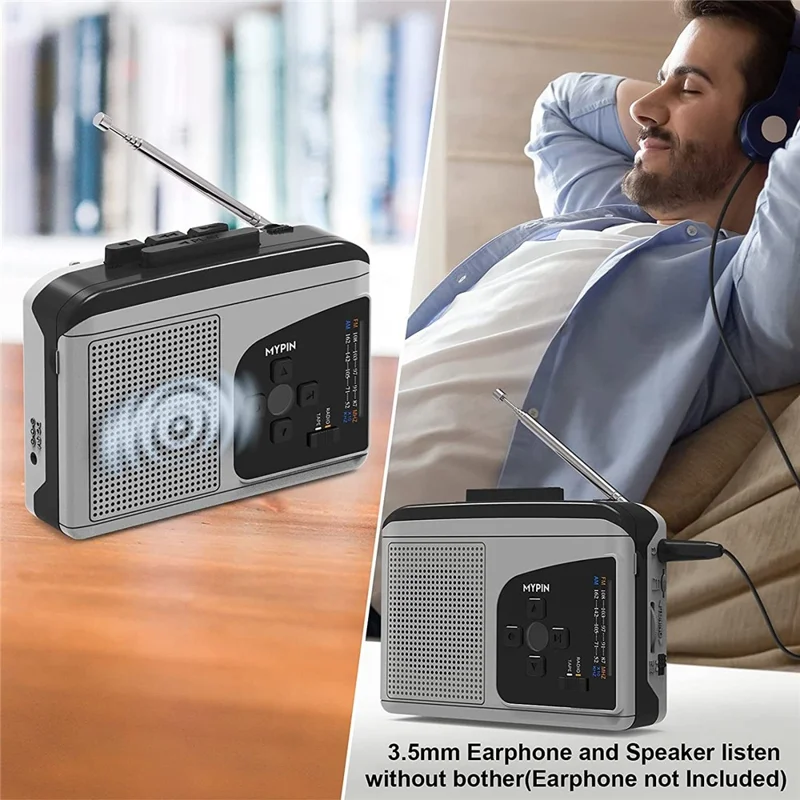 EZCAP 234 Cassette Tape to MP3 Save to TF Card Stereo Converter Cassette Tape Player AM / FM Radio-Cellmalls