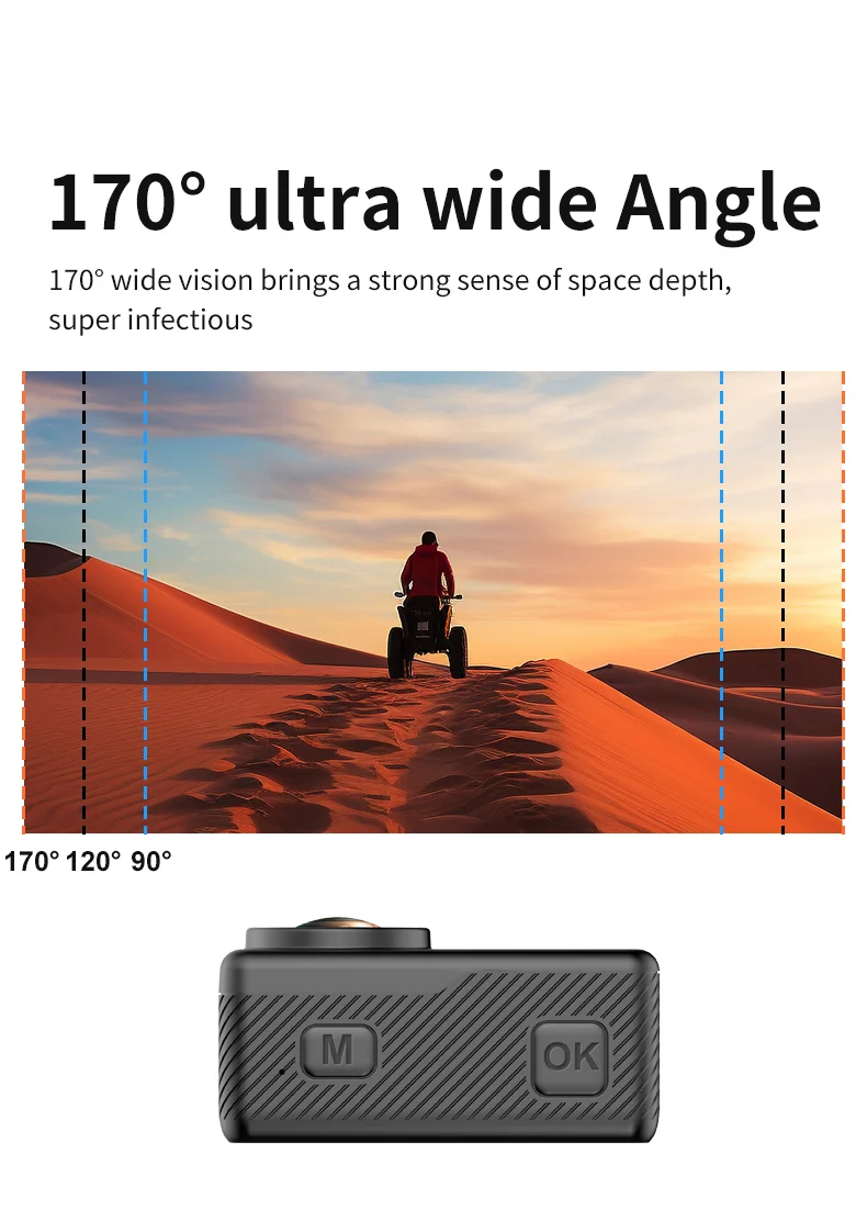 V5 5K WiFi EIS Anti-shake Action Camera 30m Waterproof Dual Screen Sports Camera-Cellmalls