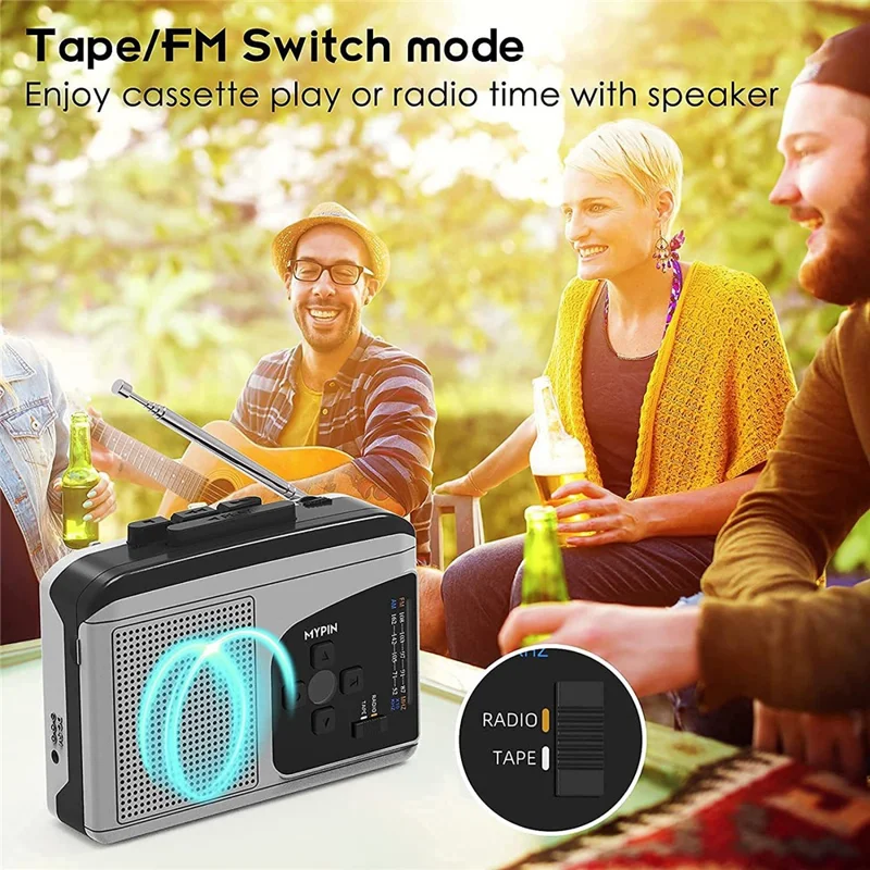 EZCAP 234 Cassette Tape to MP3 Save to TF Card Stereo Converter Cassette Tape Player AM / FM Radio-Cellmalls