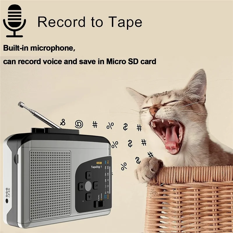EZCAP 234 Cassette Tape to MP3 Save to TF Card Stereo Converter Cassette Tape Player AM / FM Radio-Cellmalls