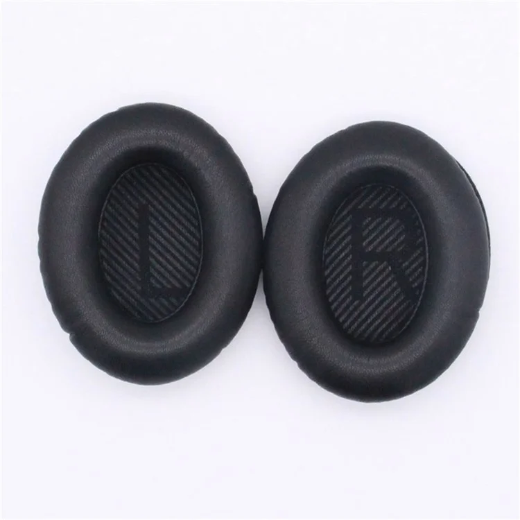 JZF-236 For Bose QC25/QC15/QC35 Ear Pads Foam Protein Leather Ear Cushions 1Pair Replacement Headset Ear Cups - Black-Cellmalls