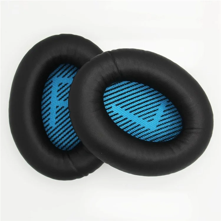 JZF-236 For Bose QC25/QC15/QC35 Ear Pads Foam Protein Leather Ear Cushions 1Pair Replacement Headset Ear Cups - Blue-Cellmalls