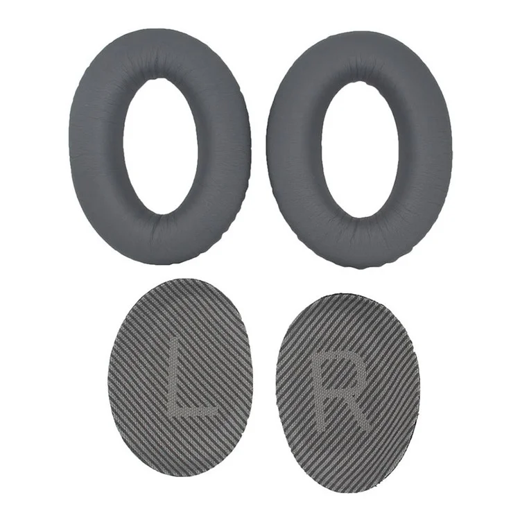 JZF-236 For Bose QC25/QC15/QC35 Ear Pads Foam Protein Leather Ear Cushions 1Pair Replacement Headset Ear Cups - Dark Grey-Cellmalls