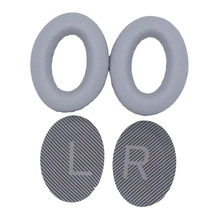 JZF-236 For Bose QC25/QC15/QC35 Ear Pads Foam Protein Leather Ear Cushions 1Pair Replacement Headset Ear Cups - Silver-Cellmalls