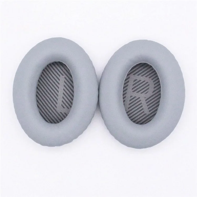 JZF-236 For Bose QC25/QC15/QC35 Ear Pads Foam Protein Leather Ear Cushions 1Pair Replacement Headset Ear Cups - Silver-Cellmalls