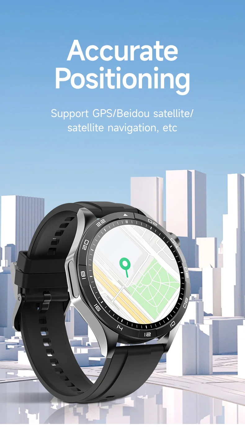 LM01 2+16G 1.43-inch AMOLED Smart Watch 4G SIM Card Android 8.1 Smart Sport Watch, for Europe Asia Africa - Green-Cellmalls