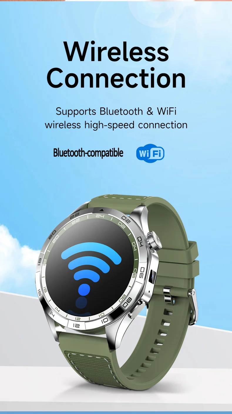 LM01 2+16G 1.43-inch AMOLED Smart Watch 4G SIM Card Android 8.1 Smart Sport Watch, for Europe Asia Africa - Green-Cellmalls