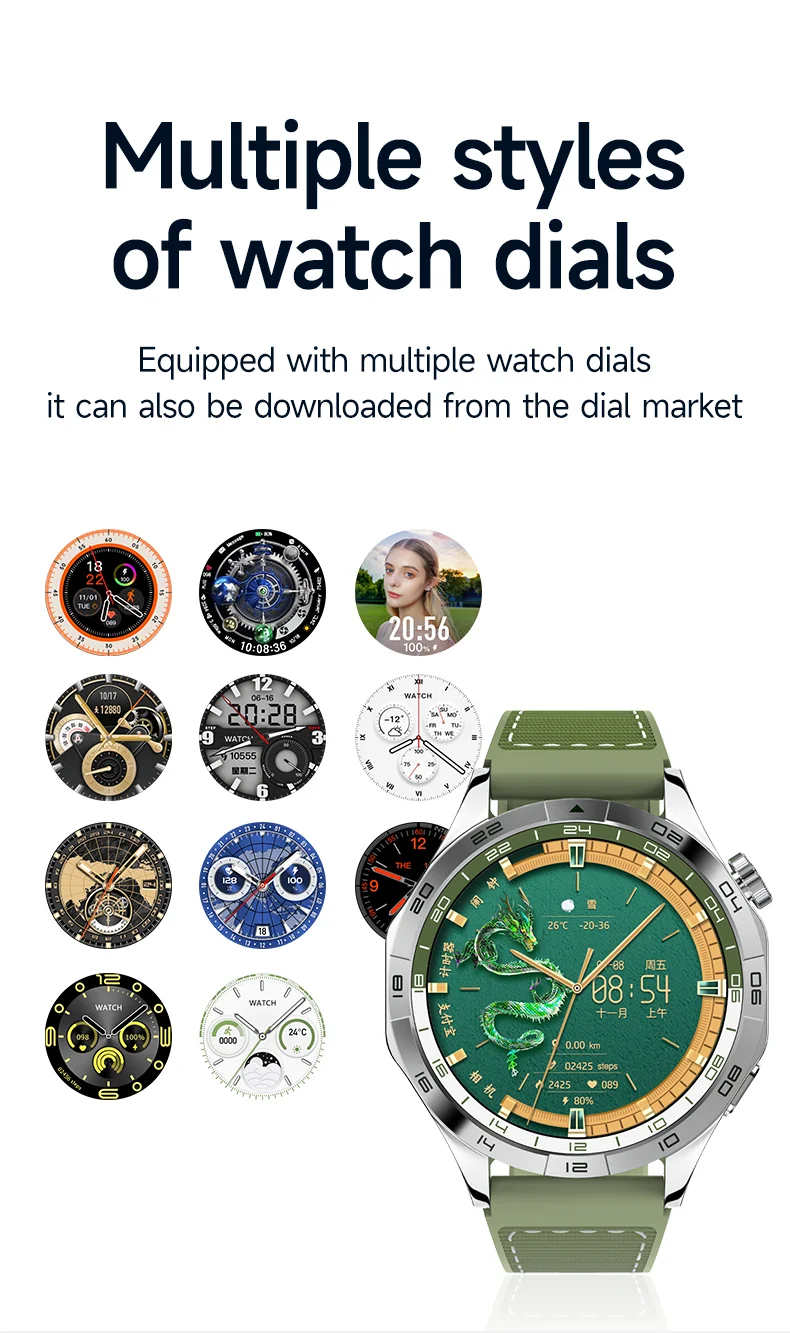 LM01 2+16G 1.43-inch AMOLED Smart Watch 4G SIM Card Android 8.1 Smart Sport Watch, for Europe Asia Africa - Green-Cellmalls