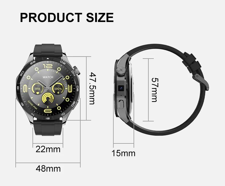 LM01 2+16G 1.43-inch AMOLED Smart Watch 4G SIM Card Android 8.1 Smart Sport Watch, for Europe Asia Africa - Green-Cellmalls