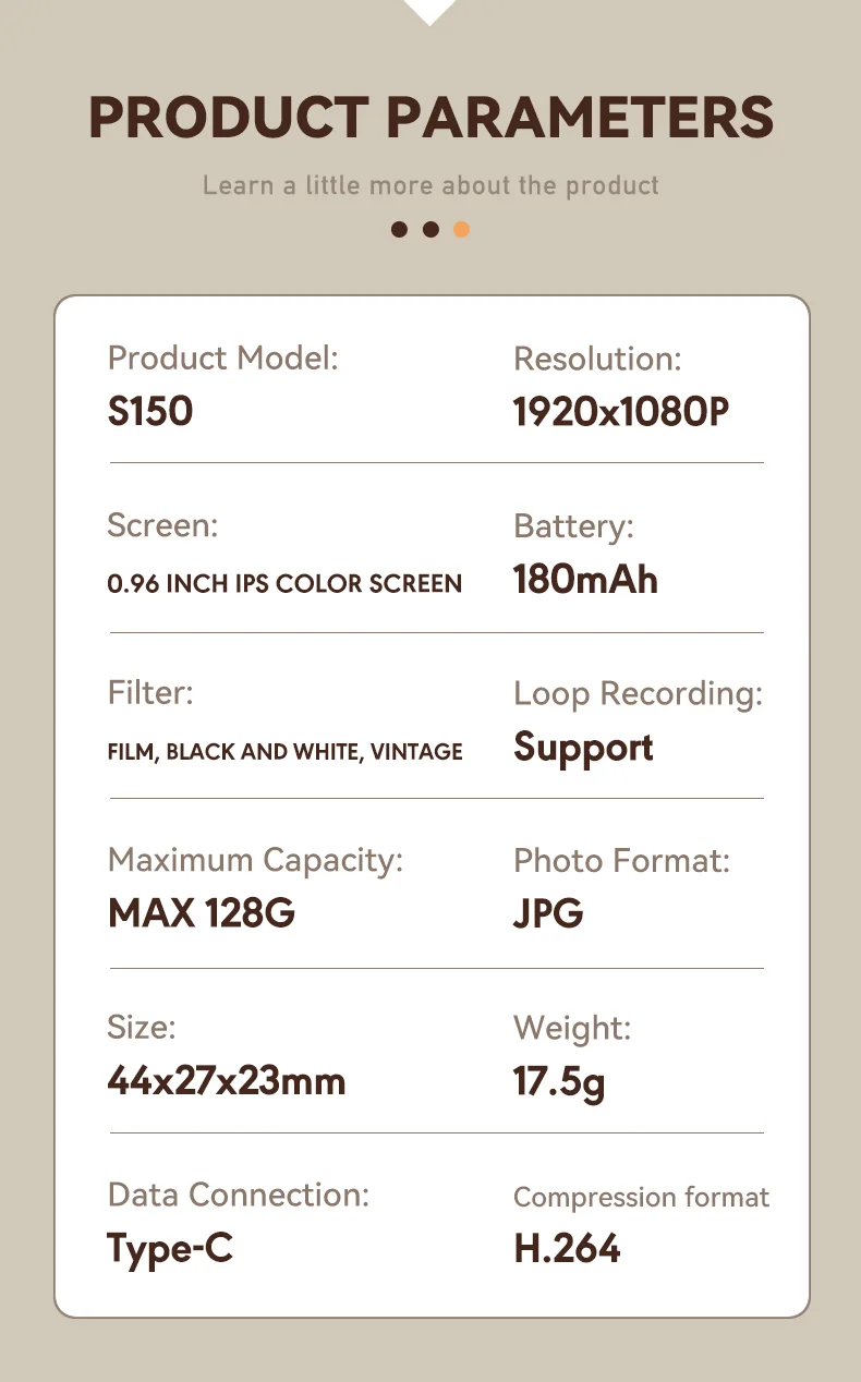 S150 Wearable Mini Camera 1080P HD Video 0.96 Inch IPS Display Necklace Pendant Retro Camera - Green-Cellmalls