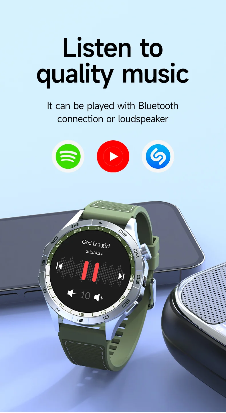 LM01 2+16G 1.43-inch AMOLED Smart Watch 4G SIM Card Android 8.1 Smart Sport Watch, for Europe Asia Africa - Green-Cellmalls