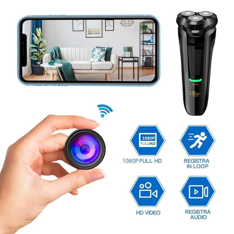 Shaver Design 1080P HD Mini WiFi Camera Video Recorder DVR Electric Razor Home Security Wireless IP Camera-Cellmalls