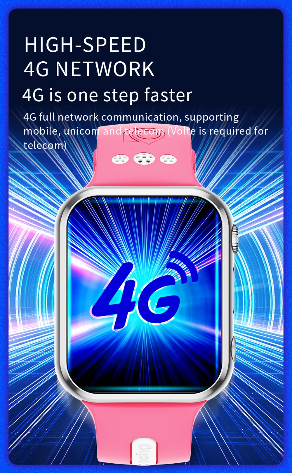 W5PRO Dual Camera Kids Watch 2+16G Waterproof 1.83 inch IPS 4G Smart Phone Watch - Silver / Pink-Cellmalls