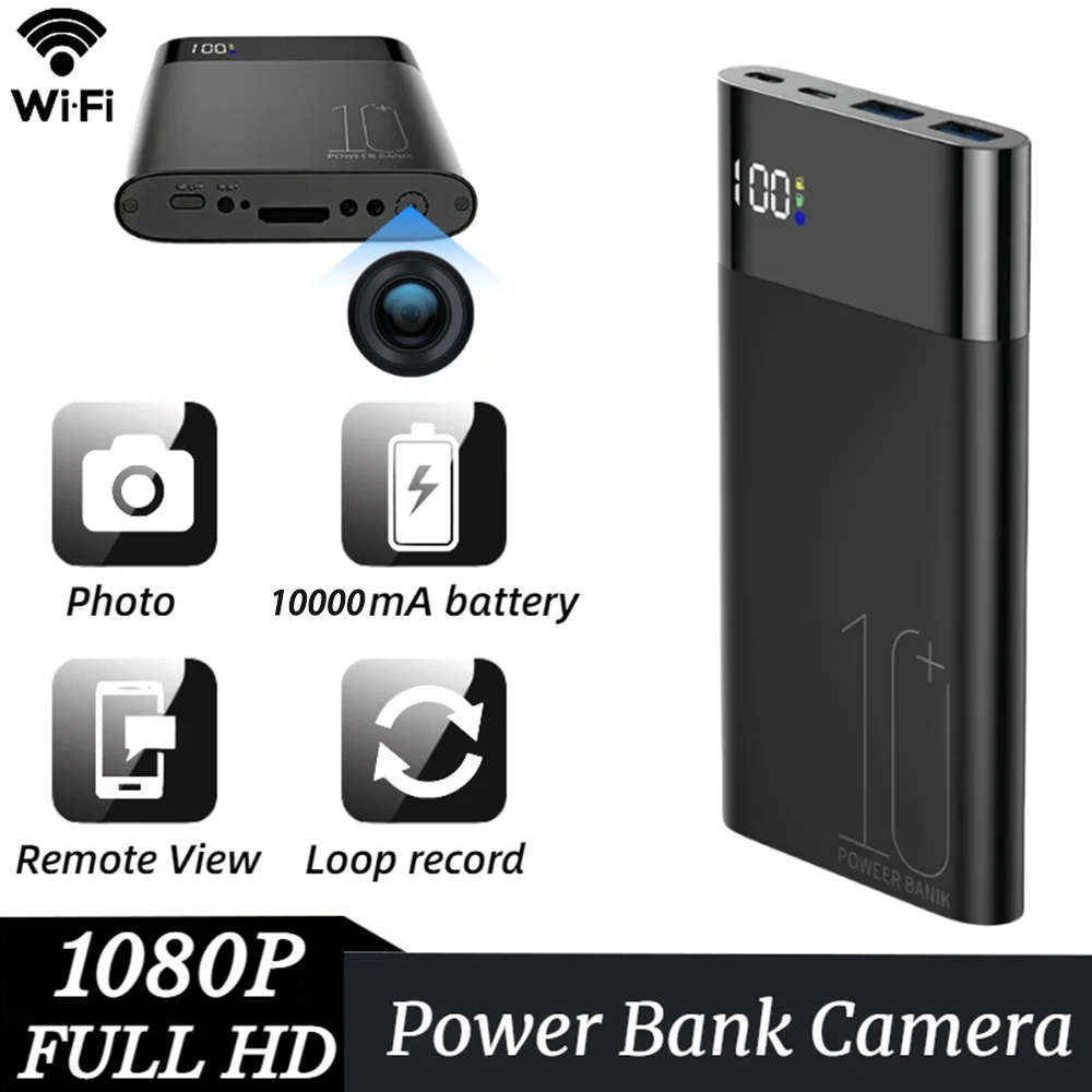 10000mAh Power Bank Motion Detection 1080P HD 2.4G WiFi Home Security Camera-Cellmalls
