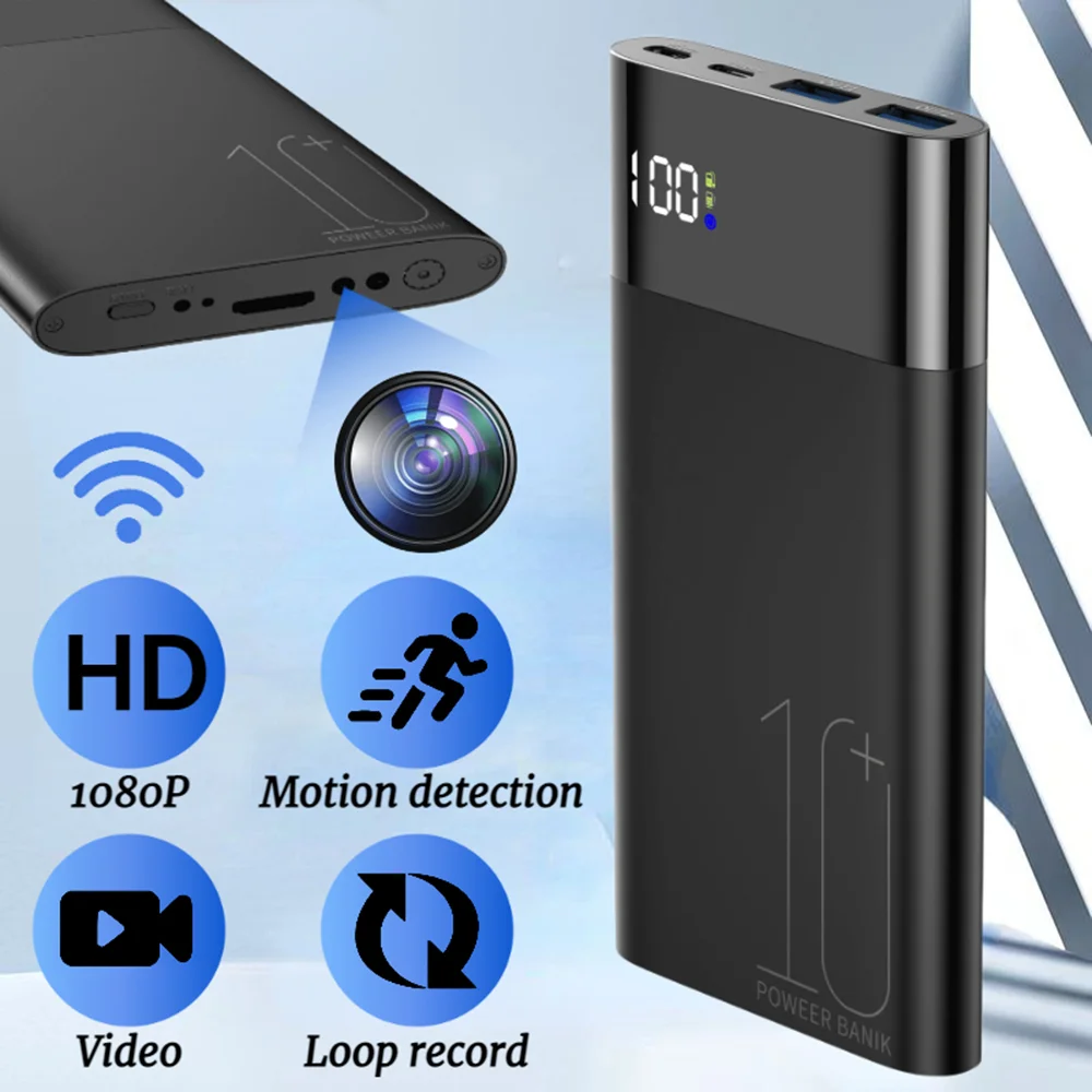 10000mAh Power Bank Motion Detection 1080P HD 2.4G WiFi Home Security Camera-Cellmalls