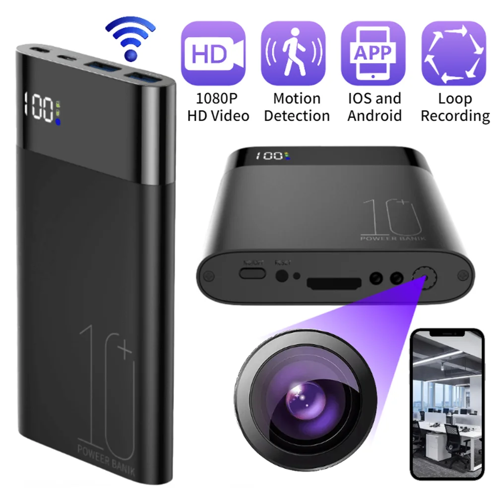 10000mAh Power Bank Motion Detection 1080P HD 2.4G WiFi Home Security Camera-Cellmalls