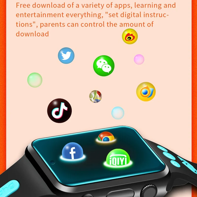 W5PRO Dual Camera Kids Watch 2+16G Waterproof 1.83 inch IPS 4G Smart Phone Watch - Black / Grey-Cellmalls