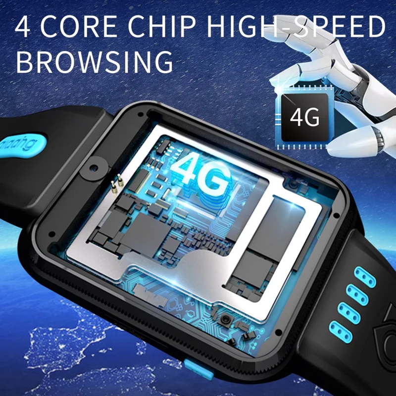 W5PRO Dual Camera Kids Watch 2+16G Waterproof 1.83 inch IPS 4G Smart Phone Watch - Black / Grey-Cellmalls