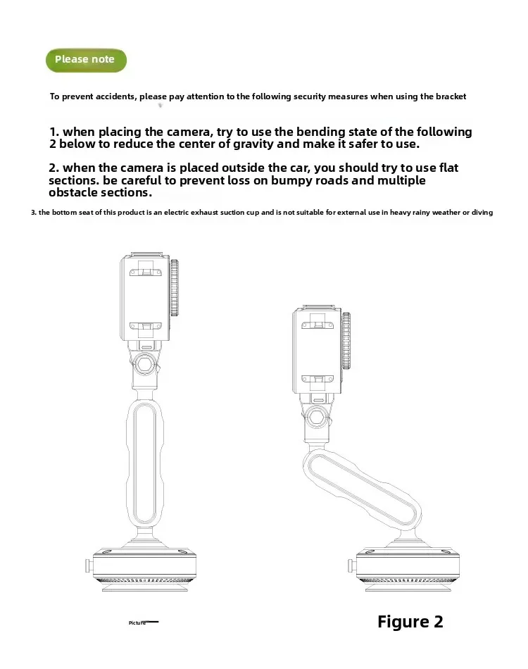 DJ-1 Electric Vacuum Suction Cup Car Camera Mount 360 Degree Adjustable Aluminum Alloy Action Camera Bracket-Cellmalls