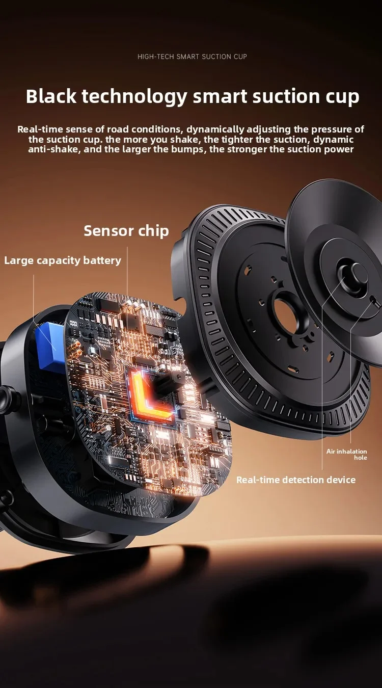 DJ-1 Electric Vacuum Suction Cup Car Camera Mount 360 Degree Adjustable Aluminum Alloy Action Camera Bracket-Cellmalls