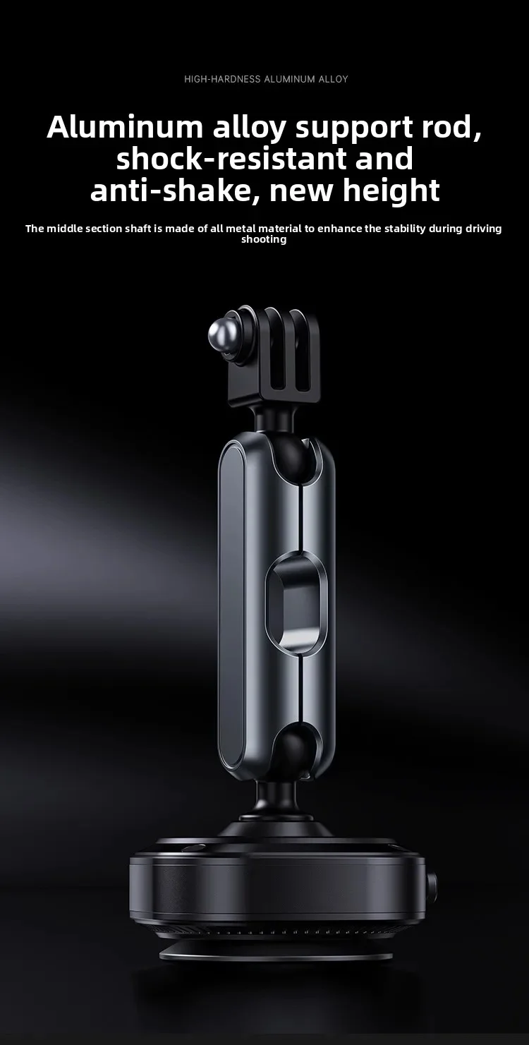 DJ-1 Electric Vacuum Suction Cup Car Camera Mount 360 Degree Adjustable Aluminum Alloy Action Camera Bracket-Cellmalls