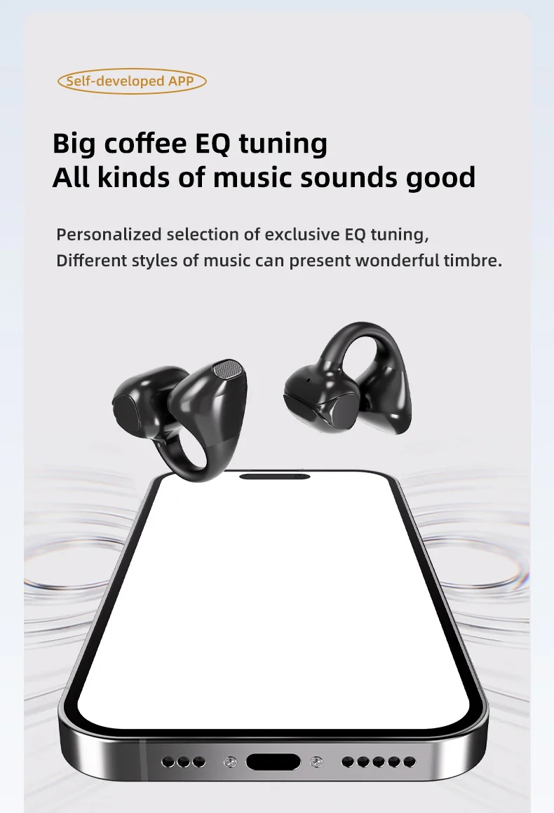 M88 Ear Clip Wireless Bluetooth-Compatible Headset Stereo Sound IPX4 Sweatproof Sports Earphones - Nude-Cellmalls