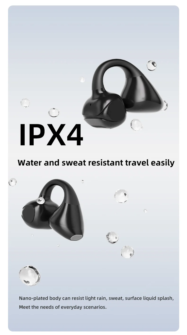 M88 Ear Clip Wireless Bluetooth-Compatible Headset Stereo Sound IPX4 Sweatproof Sports Earphones - Nude-Cellmalls