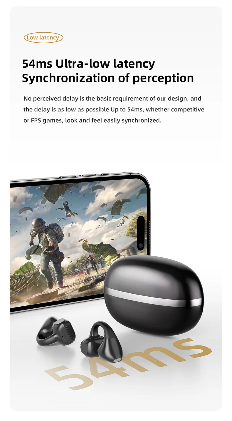 M88 Ear Clip Wireless Bluetooth-Compatible Headset Stereo Sound IPX4 Sweatproof Sports Earphones - Nude-Cellmalls