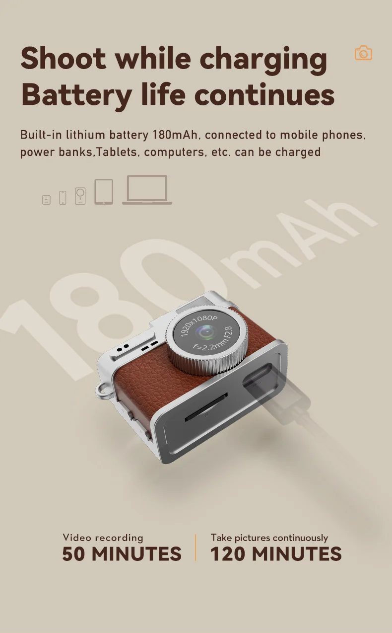 S150 Wearable Mini Camera 1080P HD Video 0.96 Inch IPS Display Necklace Pendant Retro Camera - Green-Cellmalls