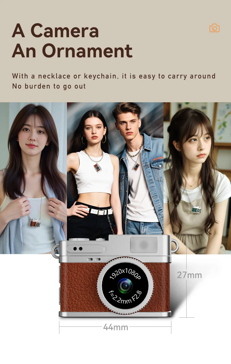 S150 Wearable Mini Camera 1080P HD Video 0.96 Inch IPS Display Necklace Pendant Retro Camera - Green-Cellmalls