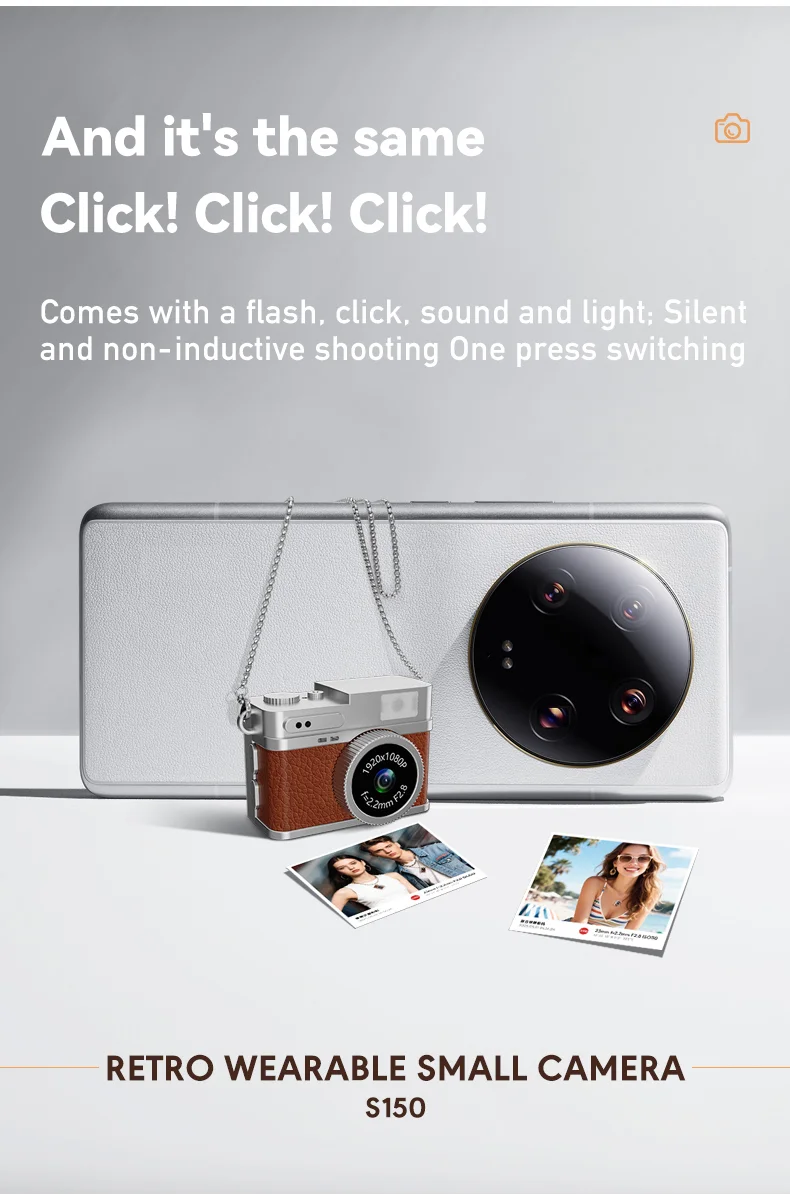 S150 Wearable Mini Camera 1080P HD Video 0.96 Inch IPS Display Necklace Pendant Retro Camera - Green-Cellmalls