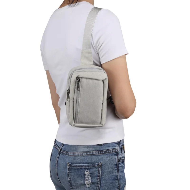 6.5'' / 6.9'' / 7.2'' Chest Shoulder Bag Phone Bag Water Resistant Nylon Casual Shoulder Backpack Sling Travel Bag - Beige-Cellmalls
