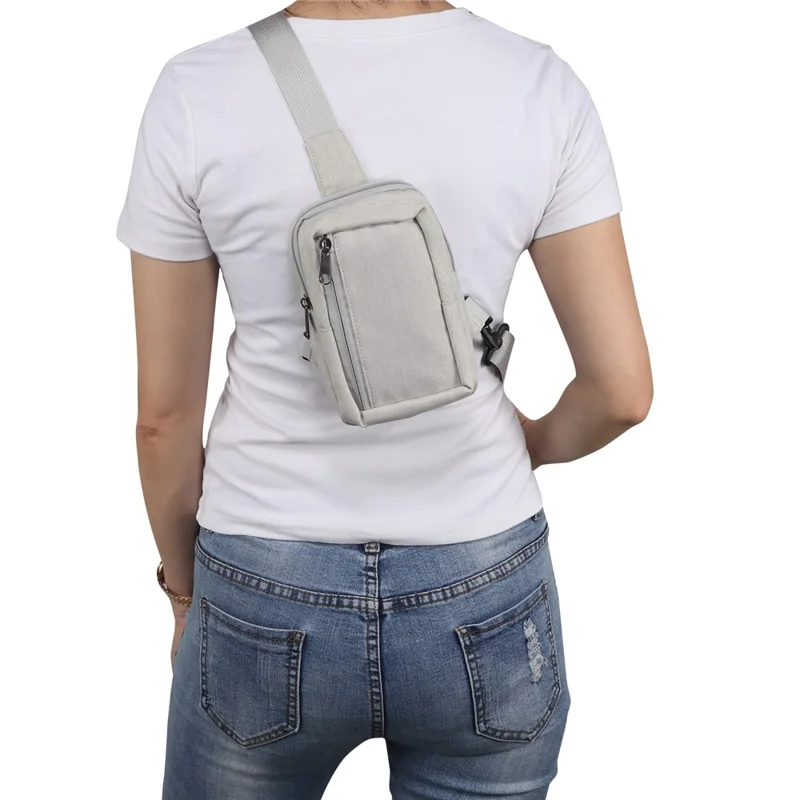 6.5'' / 6.9'' / 7.2'' Chest Shoulder Bag Phone Bag Water Resistant Nylon Casual Shoulder Backpack Sling Travel Bag - Beige-Cellmalls