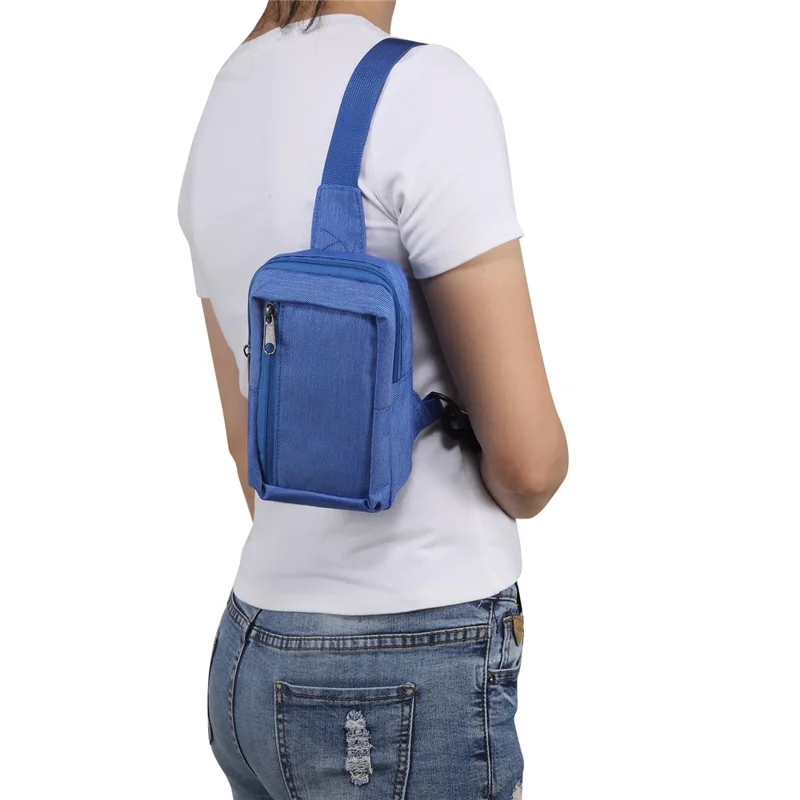 6.5'' / 6.9'' / 7.2'' Chest Shoulder Bag Phone Bag Water Resistant Nylon Casual Shoulder Backpack Sling Travel Bag - Blue-Cellmalls