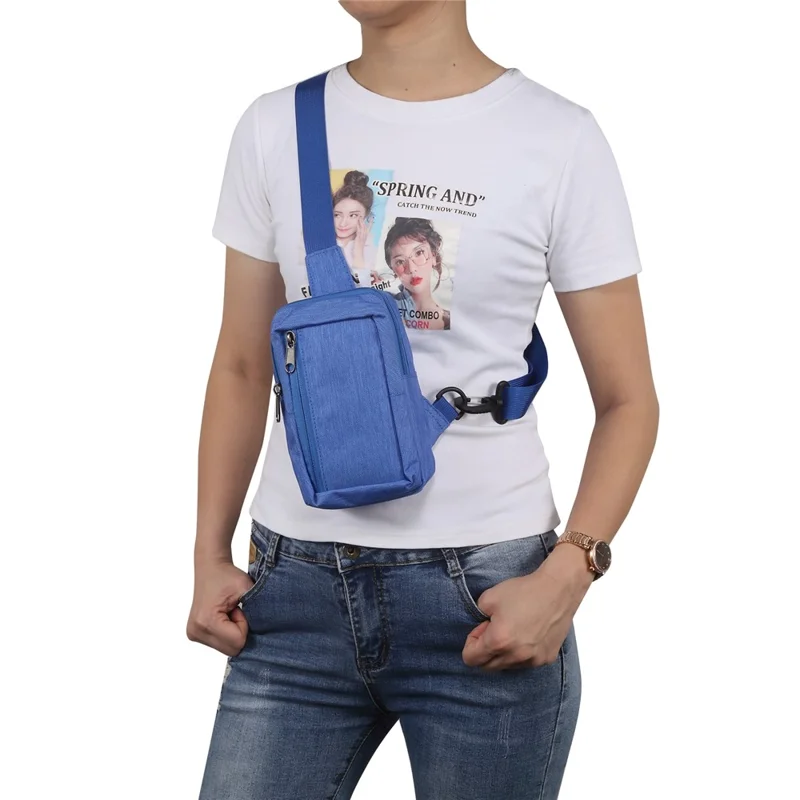 6.5'' / 6.9'' / 7.2'' Chest Shoulder Bag Phone Bag Water Resistant Nylon Casual Shoulder Backpack Sling Travel Bag - Blue-Cellmalls