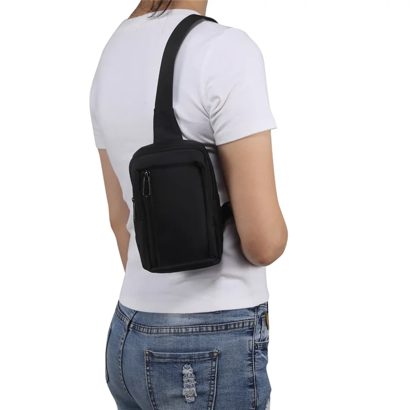 6.5'' / 6.9'' / 7.2'' Chest Shoulder Bag Phone Bag Water Resistant Nylon Casual Shoulder Backpack Sling Travel Bag - Black-Cellmalls