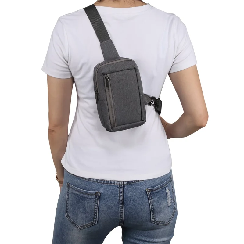 6.5'' / 6.9'' / 7.2'' Chest Shoulder Bag Phone Bag Water Resistant Nylon Casual Shoulder Backpack Sling Travel Bag - Dark Grey-Cellmalls