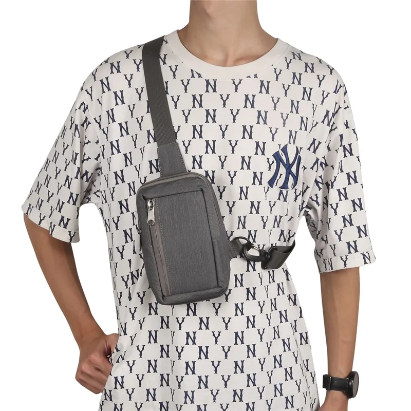 6.5'' / 6.9'' / 7.2'' Chest Shoulder Bag Phone Bag Water Resistant Nylon Casual Shoulder Backpack Sling Travel Bag - Dark Grey-Cellmalls