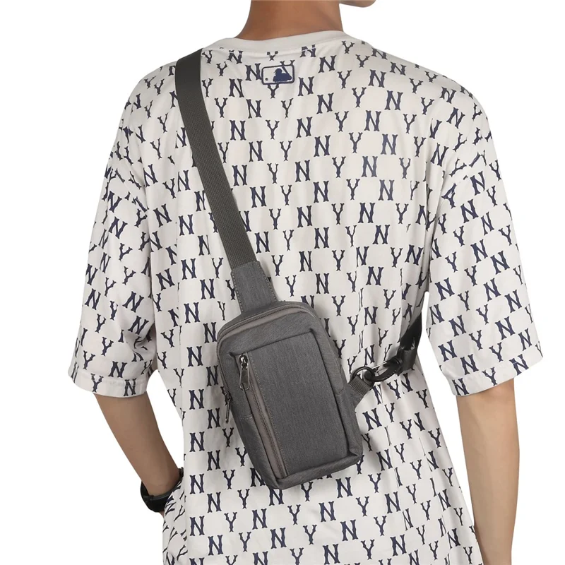 6.5'' / 6.9'' / 7.2'' Chest Shoulder Bag Phone Bag Water Resistant Nylon Casual Shoulder Backpack Sling Travel Bag - Dark Grey-Cellmalls